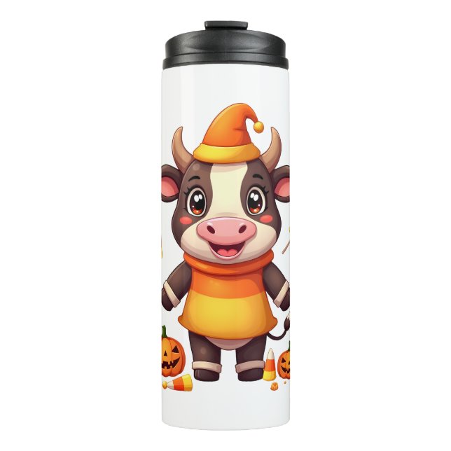 Candy Corn Cow Thermal Tumbler (Front)