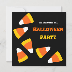 Candy Corn Craze Halloween Party Invitation