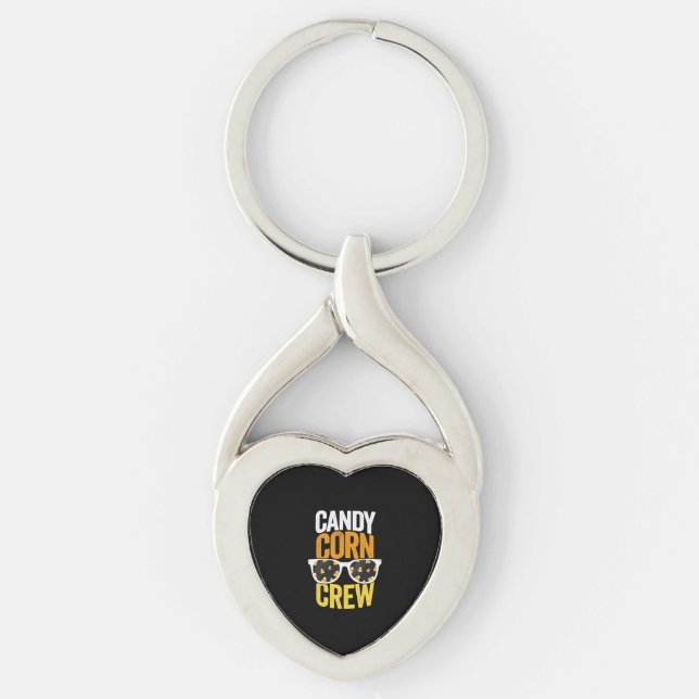 Candy Corn Crew Halloween TShirt Party Sunglasses  Key Ring (Front)