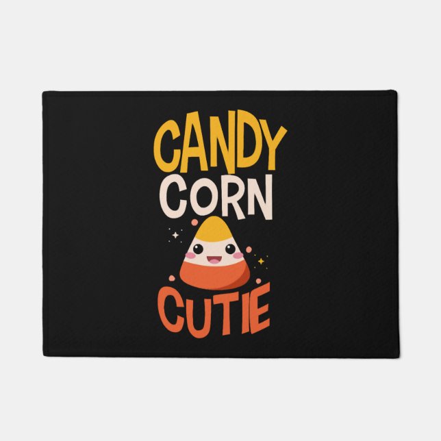 Candy Corn Cutie Child Kids Halloween Outfit Doormat (Front)