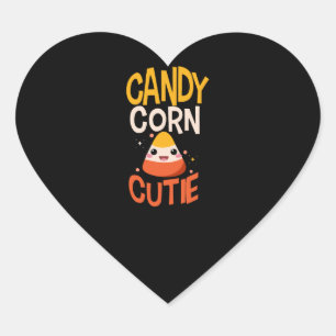 Candy Corn Cutie Child Kids Halloween Outfit Heart Sticker