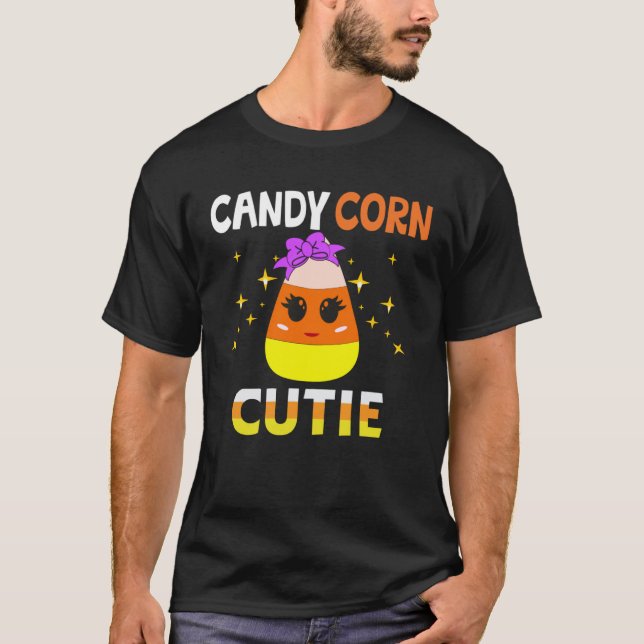 Candy Corn Cutie Cute Halloween candy corn costume T-Shirt (Front)