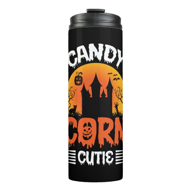 Candy Corn Cutie Halloween Thermal Tumbler (Front)