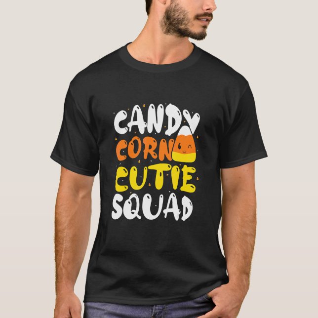 Candy Corn Cutie Squad  Halloween Day With Candy C T-Shirt (Front)