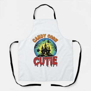 Candy Corn Cutie Vintage Halloween Castle Design_1 Apron