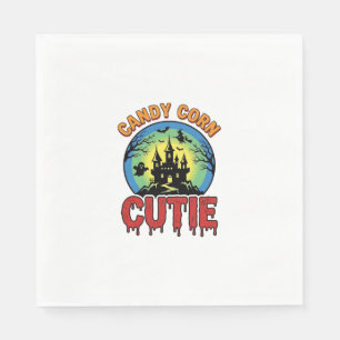 Candy Corn Cutie Vintage Halloween Castle Design_1 Napkin