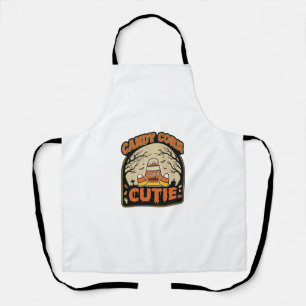 Candy Corn Cutie Vintage Halloween Vector Design_1 Apron