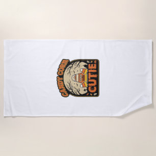 Candy Corn Cutie Vintage Halloween Vector Design_1 Beach Towel