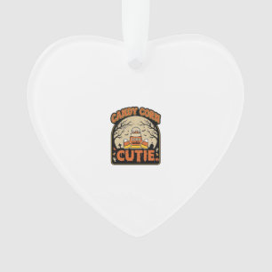 Candy Corn Cutie Vintage Halloween Vector Design_1 Ornament
