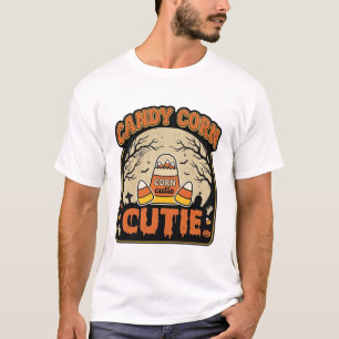 Candy Corn Cutie Vintage Halloween Vector Design_1 T-Shirt