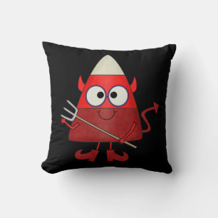 Candy Corn Devil Halloween Cushion