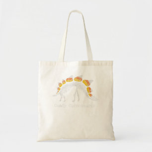 Candy Corn Dinosaur Halloween Skeleton Cornosaurus Tote Bag