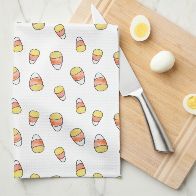 Candy Corn Fall autumn kitchen towel (Quarter Fold)