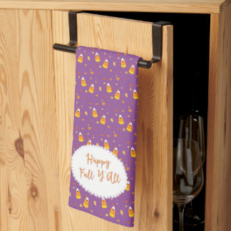 Candy Corn Fall Leaves Apron | Happy Fall Yall Tea Towel
