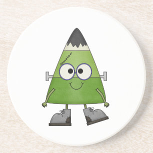 Candy Corn Frankenstein Halloween Coaster