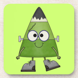 Candy Corn Frankenstein Halloween Coaster