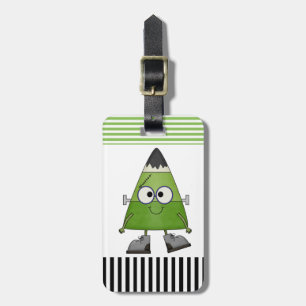 Candy Corn Frankenstein Halloween Luggage Tag