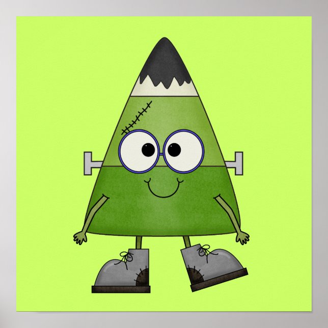 Candy Corn Frankenstein Halloween Poster (Front)