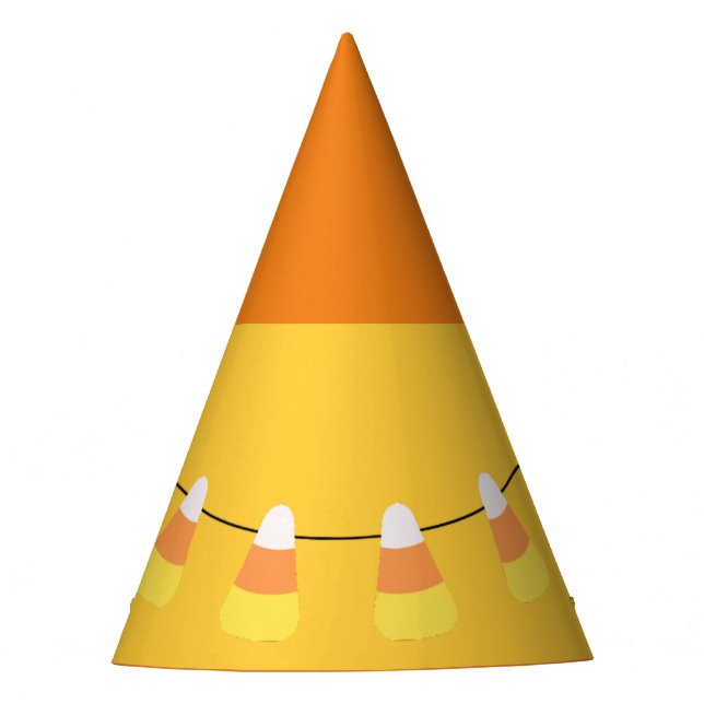 Candy corn garland halloween cute bow party hat (Front)