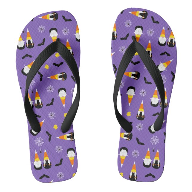 Candy Corn Gnomes Flip Flops (Footbed)