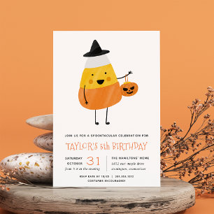 Candy Corn Halloween Birthday Party Invitation