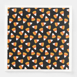 Candy Corn Halloween Black and Orange Napkin