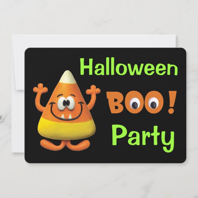 Candy Corn Halloween Boo Party Invitation (Front)