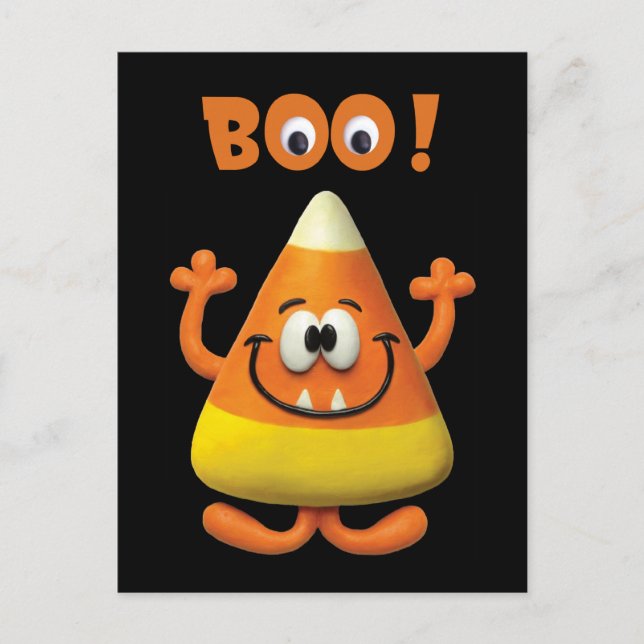 Candy Corn Halloween Boo Party Postcard (Front)