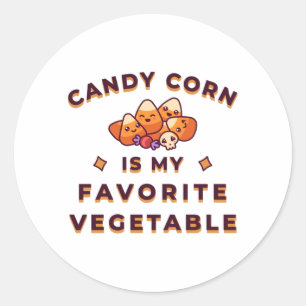 Candy Corn Halloween Classic Round Sticker