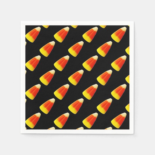 Candy Corn Halloween Cocktail Napkin (Front)