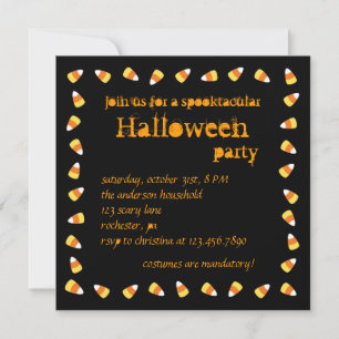 Candy Corn Halloween Invitation