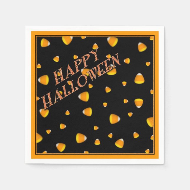Candy Corn Halloween Party Napkins (Front)