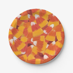 Candy Corn Halloween Party Paper Plate