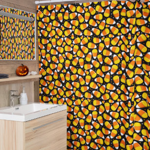 Candy Corn Halloween Shower Curtain