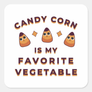 Candy Corn Halloween Square Sticker