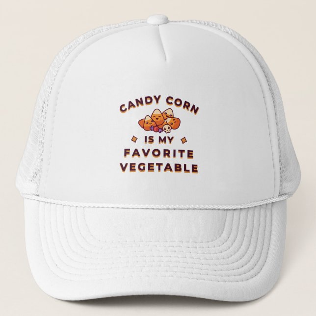 Candy Corn Halloween Trucker Hat (Front)