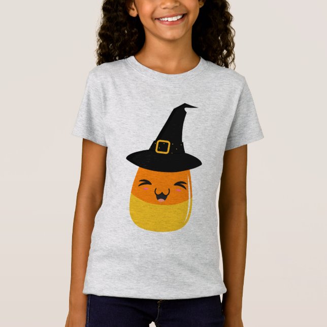 Candy Corn Halloween Witch T-Shirt (Front)