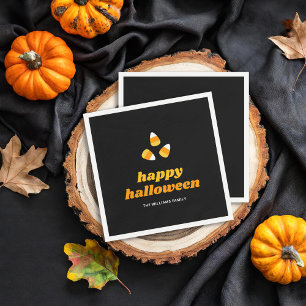 Candy Corn Happy Halloween Party Napkin