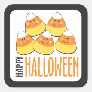 Candy Corn Happy Halloween Square Sticker
