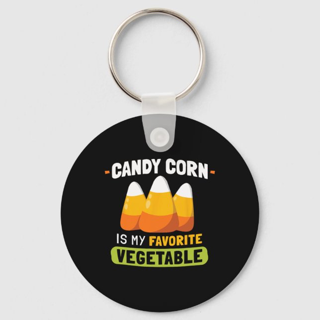Candy Corn Is My Favourite Vegetable Funny Hallowe Key Ring (Front)