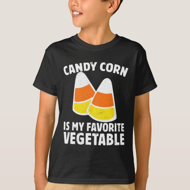 Candy Corn Is My Favourite Vegetable Tee Retro Hal (Front)