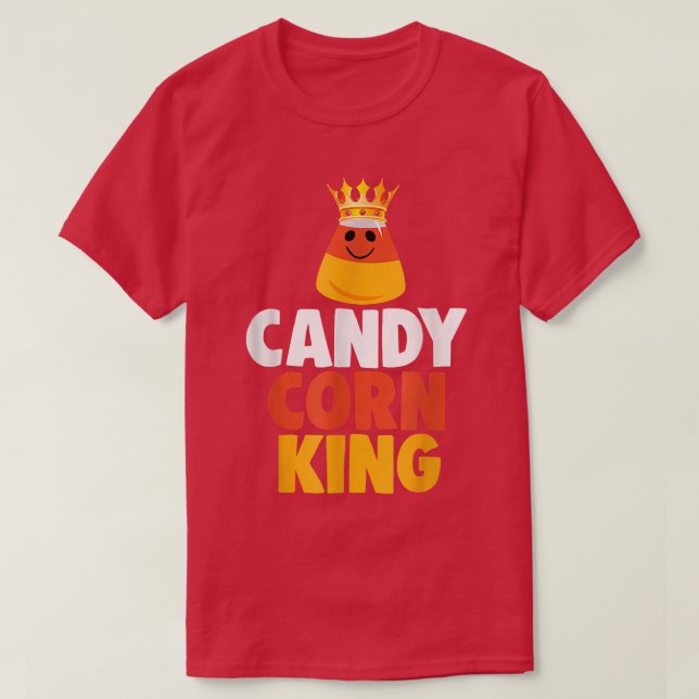 Candy Corn King Funny Halloween Couples Matching  T-Shirt (Design Front)