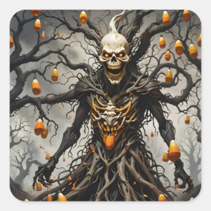 Candy Corn Man Square Sticker
