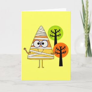 Candy Corn Mummy Halloween Card