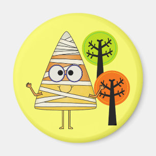 Candy Corn Mummy Halloween Magnet