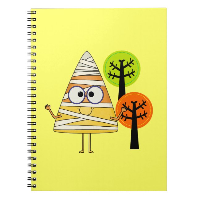Candy Corn Mummy Halloween Notebook (Front)