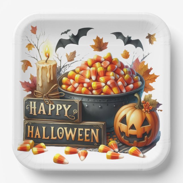 Candy Corn  Paper Plate (Front)