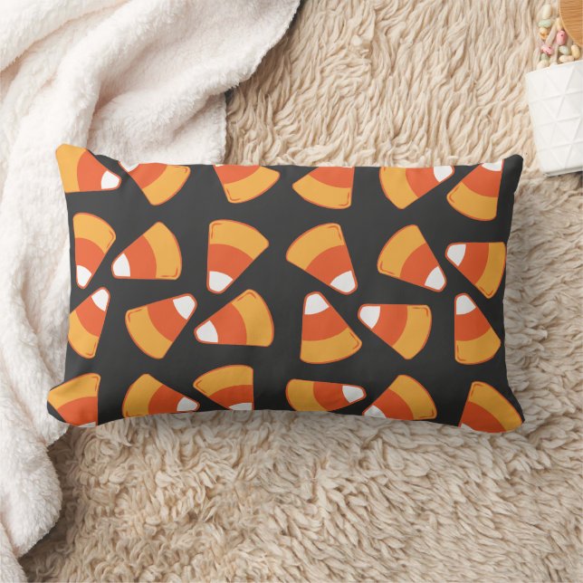 Candy Corn Pattern Lumbar Cushion (Blanket)