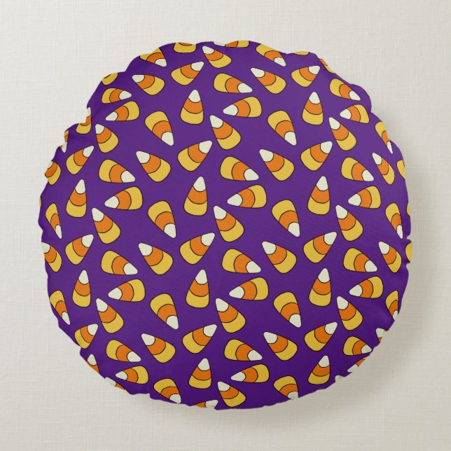 Candy Corn Pattern Round Cushion (Front)