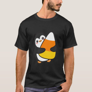Candy Corn Penguin Halloween T-Shirt